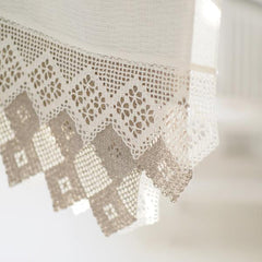 Linen Towel with Crocheted Lace Rhombus towels Linen Room Latvia