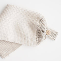 Linen Towel with Crocheted loop towels Linen Room Latvia 38 x 47 cm gray