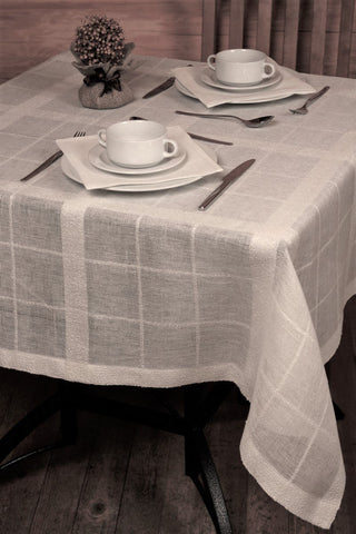 Linen Tablecloth Boucle, plaid