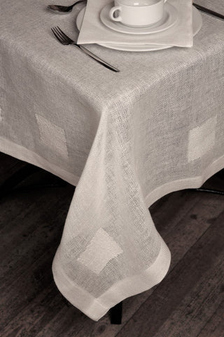 Linen tablecloth Boucle with square