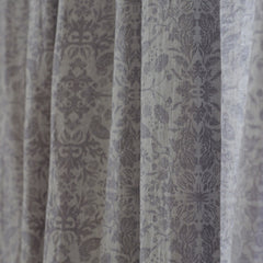 Linen Curtain with bird pattern (width 233 cm)