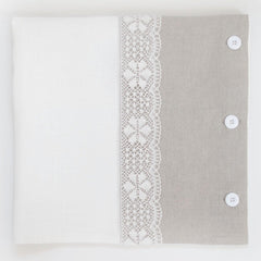 Linen Pillowcase with Lace - Linen Room Latvia