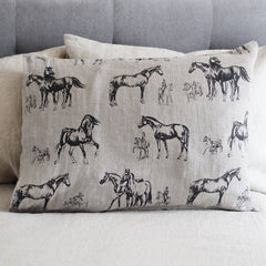 Soft Linen Pillowcases Horses - Linen Room Latvia