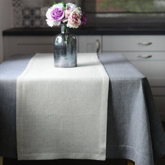 Classic Linen Table Runner (grey, grey&white, white)